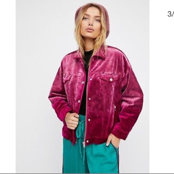 free people velvet trucker jacket